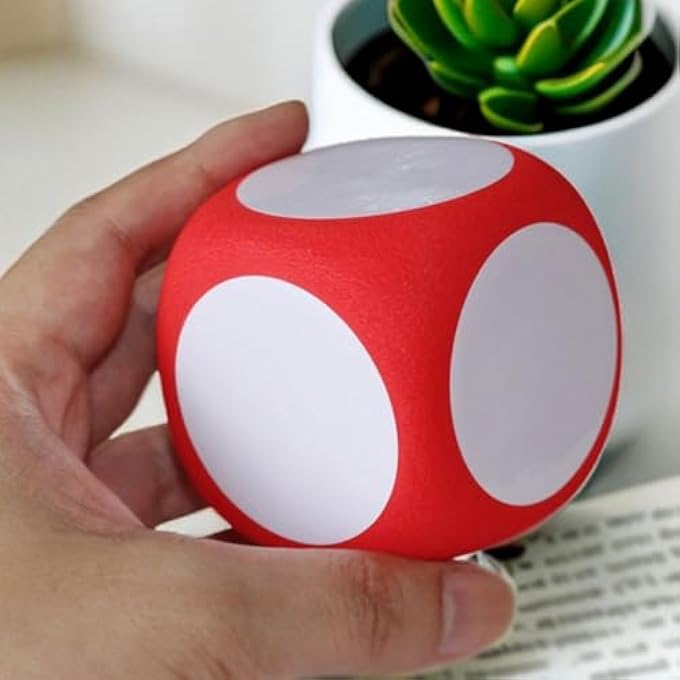 rayihni 6 PIECES DRY ERASE DICE DIY FOAM ROUNDED DICE WRITING DICE 6 SIDES COUNT CUBES GIANT BLANK DICE LARGE BLANK GAME DICE FOR TEACHING - Image 5